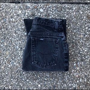 Vintage chic black/gray mom jeans high waist